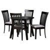 Baxton Studio Nina Modern Grey Fabric and Espresso Brown Finished Wood 5-Piece Dining Set - image 2 of 4