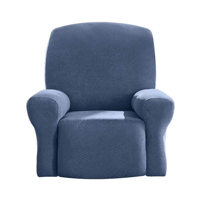 Sure Fit 30&#34; Wide Cedar Stretch Textured Recliner Slipcover Washed Indigo, 3 of 7