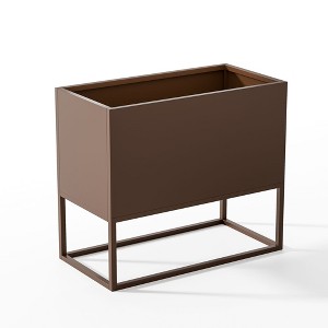 36*18*18 Inch Large Metal Rectangular Planter with Shelves and Drainage Holes for Indoor/Outdoor Use - 1 of 4