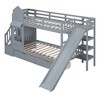 NicBex Twin Size Bunk Bed Castle Shape Loft Bed with 2 Drawers, 3 Shelves, Storage Stairs, Slide and Guardrail, No Box Spring Required - 3 of 4