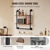 VEVOR Industrial Pipe Shelf, 2 Tier 24x7.87in, Wall-Mount Floating Rustic Wood Shelves Bracket Display Bookshelf,Storage Rack Sundries Holder, Black - 4 of 4