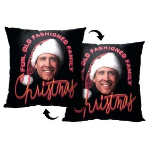 Warner Bros. Christmas Vacation Fun Old Fashioned Family Christmas Throw Pillow 18x18 Inches - 1 of 3