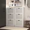 Vynxaria Wooden Shoe Cabinet for Entryway ¨C White Storage with 3 Flip Doors, Dimensions: 20.94"x9.45"x43.11". - 2 of 4