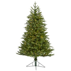 5ft. Fir Artificial Christmas Tree with 300 Clear Warm Multifunction LED Lights & 570  Branches – Modern Easy-Setup X-Mas Tree - 1 of 4