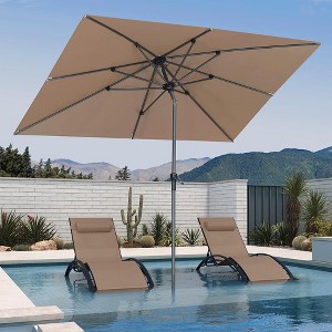 PURPLE LEAF Patio Umbrella Outdoor Table Umbrella Aluminum Frame Market Umbrella Sun Umbrella with 8 Sturdy Ribs - 1 of 4