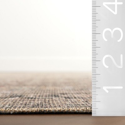 Light Brown Rectangular Synthetic 4' x 6' Vintage Medallion Rug