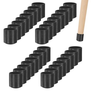 Unique Bargains Non-Slip PVC Chair Leg Caps Floor Protectors for Folding Chairs Black - 1 of 4