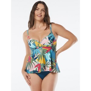 Coco Contours Diamond Wrap Bra Sized Underwire Tankini Top - 1 of 2