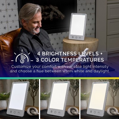 White Ultra-Thin LED Light Therapy Nightstand Lamp