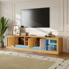 Bella Depot 78'' Modern TV Stand with 6 Cabinets& 2 Open Compartments, Entertainment Center for TVs up to 90'' - 2 of 4