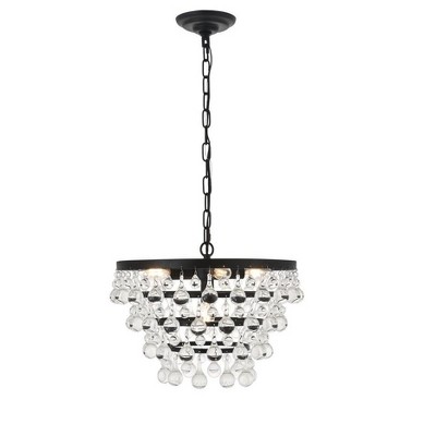Kora 5-Light Black Glass Bowl Pendant