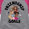 Girls' - Barbie - Friendship Goals Shirt Tail Raglan Graphic T-shirt - 2 of 4