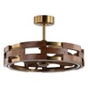 Perimost 28" Gold Modern Wood LED Fandeliers with Remote and Lights - 4 of 4