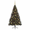 vidaXL Artificial Pre-lit Christmas Tree with 300 LEDs Black 70.9" PVC - 3 of 4