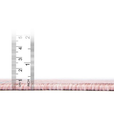 Pink and Aqua Square Synthetic Outdoor Area Rug