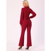 INSPIRE CHIC Women's Long Sleeve High Waist Elegant Party Bell Bottom Pants Jumpsuit - 3 of 4