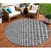 Graphite Gray And Silver Geometric Washable Indoor Outdoor Area Rug - 2 of 4