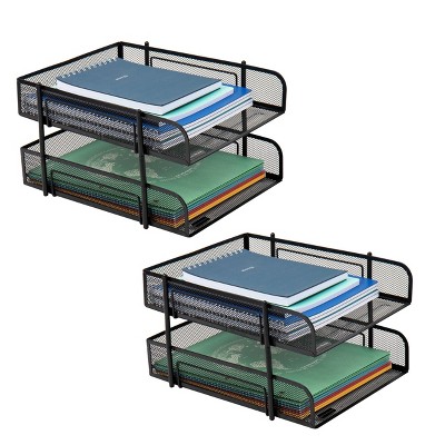 Simple Trending 4-Trays Mesh Office Supplies Desk Organizer