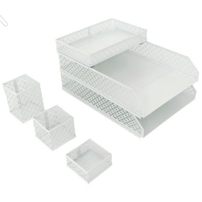 Blu Monaco 6 Piece Interlocking Desk Organizer Set