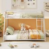 Tangkula Metal Bunk Bed Twin Over Full Low Profile Bunkbeds w/ Full Length Safety Guardrail - 4 of 4