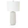 HomeRoots Set of Two 30" White Textured Ceramic Table Lamps With White Drum Shades - 4 of 4