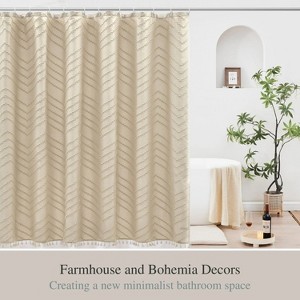 LunaLulinlk Beige Extra Long Shower Curtains - 1 of 4