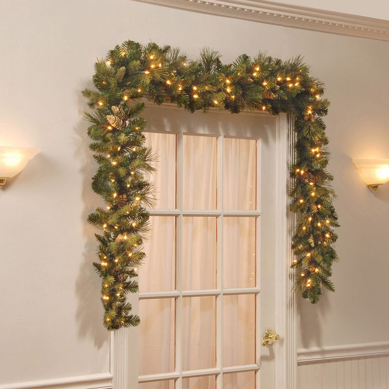 National Tree Company 9 ft. Carolina Pine Garland with Clear Lights, 3 of 8