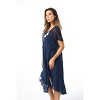 Riviera Sun Womens Short Sleeve Denim Embroidered Sundress - Lace Trim Summer Dress. - 3 of 4