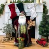 Northlight 32" Burgundy Santa Claus with Teddy Bear and Gift Bag Christmas Figure - 2 of 4