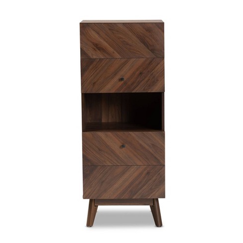 Hartman Wood Storage Cabinet Walnut Brown - Baxton Studio : Target