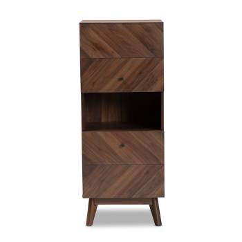 Hartman Wood Storage Cabinet Walnut Brown - Baxton Studio