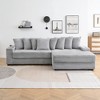 111.4'' Corduroy L-Shaped Sectional Sofas with Armrest Cup Holder, Storage, and Reversible Recliner - 3 of 4