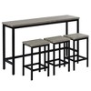 ChicFurnit Dining Sets Counter Height Table Set Space Saving Design for Kitchen Dining Room, Gray, 66.34"*19.88"*8.07" - 2 of 4