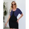 Womens Short Sleeve Shrug Cardigan Bolero Lightweight Open Front Knit Sweater Cardigans Shrug for Dress - 4 of 4
