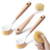 Cheer Collection 3-Piece Bamboo Dish Brush Set with Scraper and Tough Sisal Bristles - 2 of 4