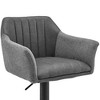 Erin Adjustable Barstool with Gray Faux Leather Fabric - Black Metal Finish - Armen Living - 3 of 4