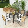 Resenkos 5 Pieces Outdoor Dining Set, Wicker Rattan Patio Furniture Set, Cushions, Beige - 3 of 4