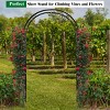 Costway 7.2Ft Garden Arch Steel Arbor Wedding Garden Decoration Climbing Plants w/Stakes - 4 of 4