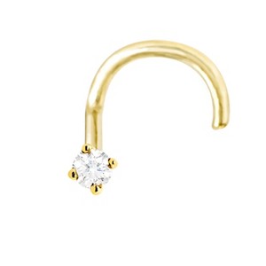 Jewelry Avalanche 22G 14K Gold Nose Screw Nose Stud with Moissanite - 1 of 4