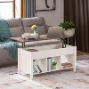 VINGLI Lift Top Coffee Table, White, with Hidden Compartment, Gas Lift Mesa De Centro para Sala Pop Up Coffee Table - 4 of 4