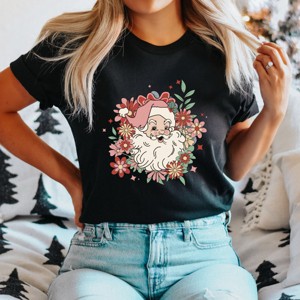 Simply Sage Market Floral Santa Short Sleeve Tee - 1 of 4