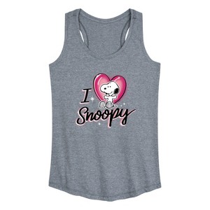 Women's - Peanuts - I Heart Snoopy Graphic Racerback Tank - 1 of 4