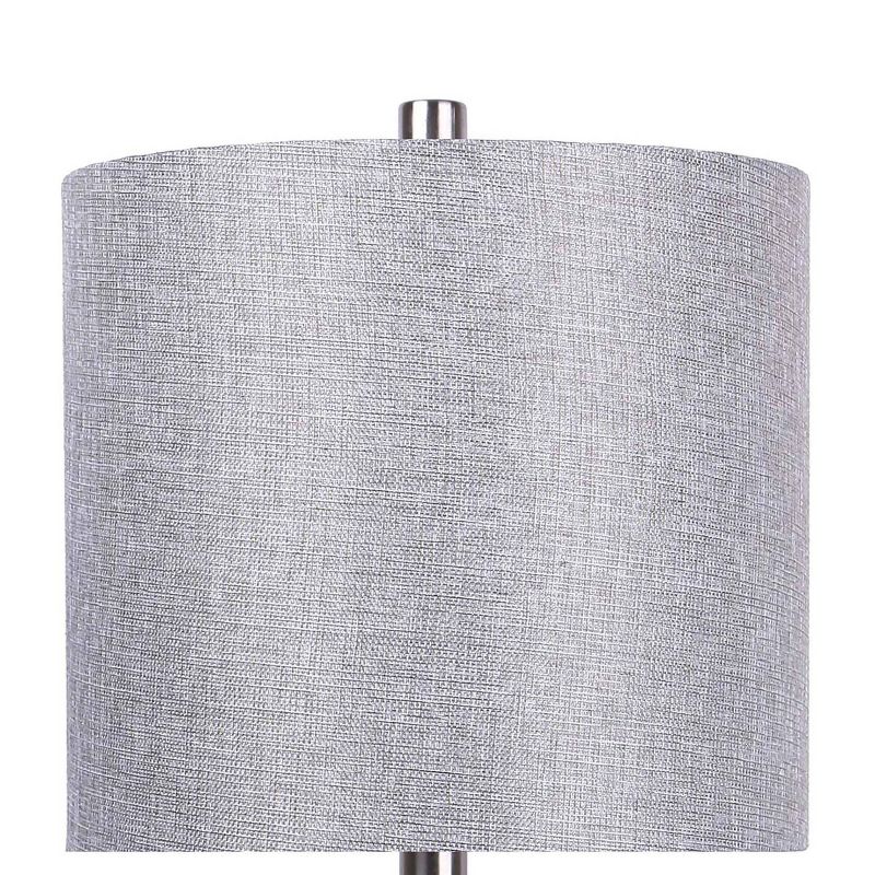 LumiSource (Set of 2) Gemma 23&#34; Contemporary Metal Table Lamps Brushed Nickel and Gray Linen Shade from Grandview Gallery, 2 of 6