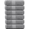 White Classic Luxury 100% Cotton Hand Towels Set of 6 - 16x30" - 2 of 4
