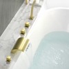 Cobbe 5-Hole Installation Tub Faucet Kit with 7.09-inch Wide Waterfall Spout, Hand Shower, 2 Switches and 1 Diverter Knob Brushed Gold - 4 of 4