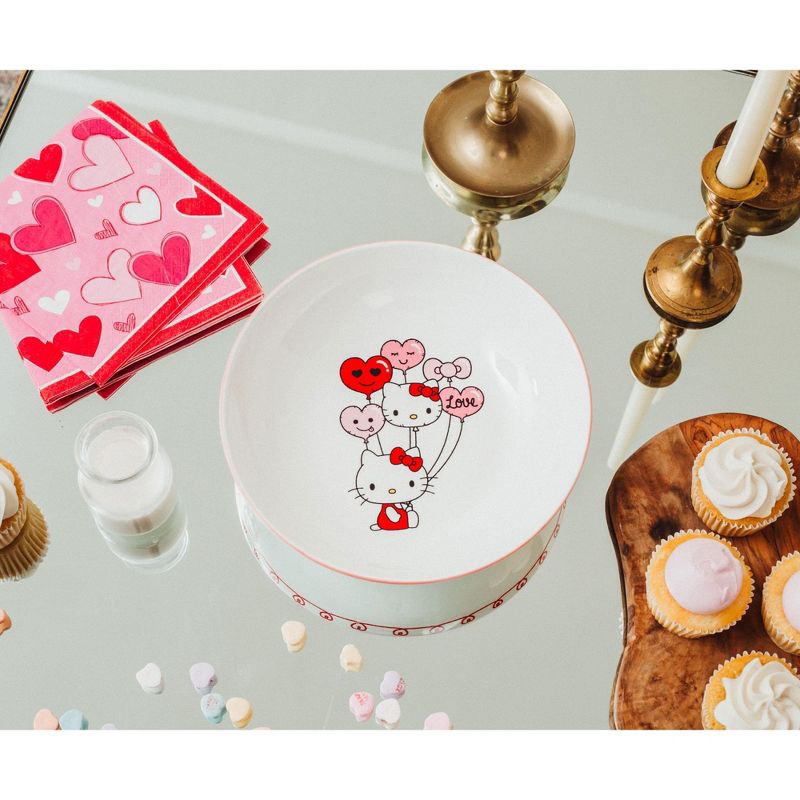 Silver Buffalo Sanrio Hello Kitty Balloons 9-Inch Ceramic Coupe Dinner Bowl, 2 of 7