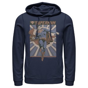 Men's Superman Classic Hero Pose Pull Over Hoodie - 1 of 3