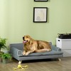 PawHut Soft Foam Large Dog Couch for a Fancy Dog Bed, Spongy Dog Sofa Bed,  Washable Cover, Elevated Dog Bed, Gray
