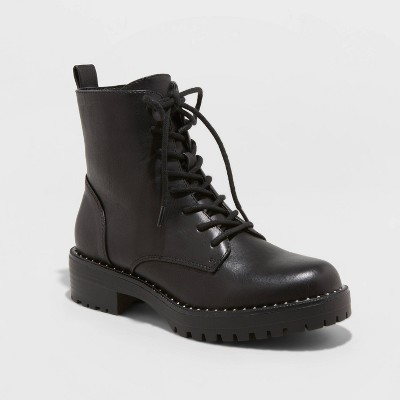 target black leather boots