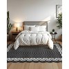 Washable Scalloped Area Rugs Modern Bordered Floor Mat - 3 of 4